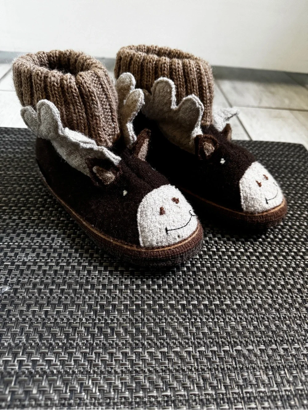 Garnet Hill Toddler Sz 11 Boiled Wool Slipper by Haflinger Moose